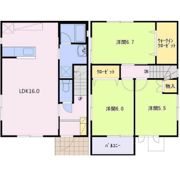 中田本町戸建賃貸住宅の間取り画像