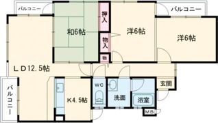 富雄サンパレスI号館の間取り画像