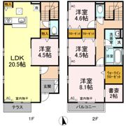 園原貸家の間取り画像
