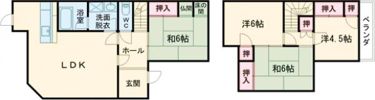由宇町西貸家 4LDKの間取り画像