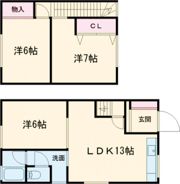 一棟二戸 人見町14番の間取り画像