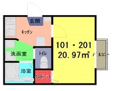 Blanc Cube一ノ割の間取り画像
