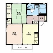 ルミエールひがの Bの間取り画像