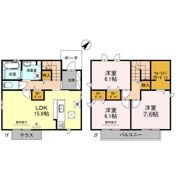 栗東市岡戸建借家 Aの間取り画像