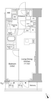 ザ・パークハビオ日本橋茅場町の間取り画像