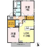 リビングタウン岩国 B棟の間取り画像