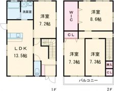 希泉タウンⅡ（大木町前牟田）の間取り画像