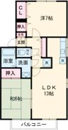 アベニール21 Bの間取り画像