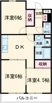 エルベール新町Ⅰ号館の間取り画像
