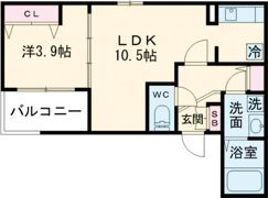 C＿calme中村公園Ⅱの間取り画像