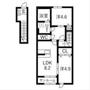 ヴィルヌーブⅢの間取り画像