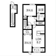 ヴィルヌーブⅢの間取り画像
