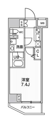 ｼﾞｪﾉｳﾞｨｱ阪東橋ｽｶｲｶﾞｰﾃﾞﾝの間取り画像