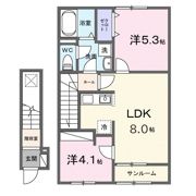 シャトーKINKI Aの間取り画像