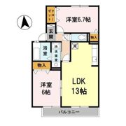 セジュールハピネス（南区） A棟の間取り画像