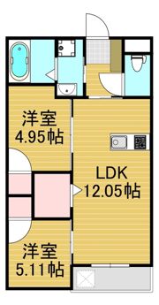 フェリスタ前原中央Ⅱの間取り画像