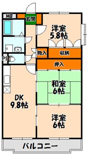 ツインパレスBの間取り画像
