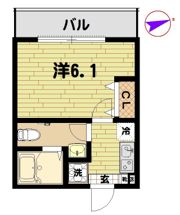 アザーレ・キュリオス長津田Aの間取り画像