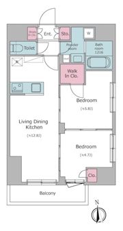 ドゥーエ入谷Ⅱの間取り画像