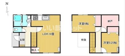 向新庄貸家の間取り画像
