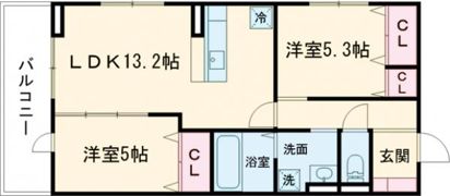 アゼリア水前寺の間取り画像