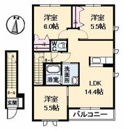 スカイハイツ坪生 B棟の間取り画像