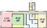 堤アパート2階の間取り画像