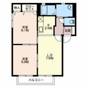 プレシール吉田 Bの間取り画像