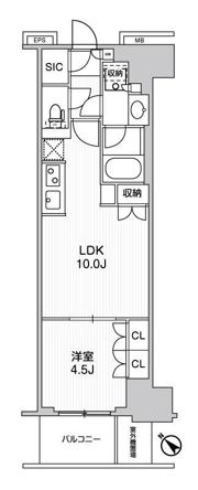 WORVE横浜伊勢佐木町の間取り画像