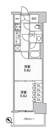 WORVE横浜伊勢佐木町の間取り画像