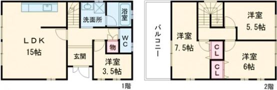 秋篠町戸建の間取り画像