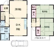行田市西新町 芝貸家Ⅱの間取り画像