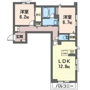 オカバ袖ヶ浦駅前シャーメゾンAの間取り画像