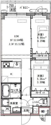 GENOVIA六町の間取り画像