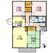 モンテベール Bの間取り画像