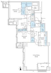 パークマンション千鳥ヶ淵の間取り画像