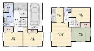 行田市桜町一戸建貸家の間取り画像