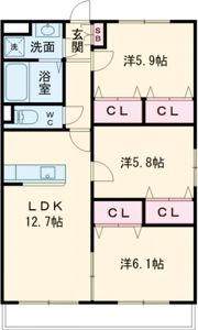 ヴィルヌーブ合川の間取り画像