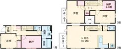 北区柳原一丁目15戸建の間取り画像