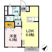 ホワイトオークハイツ Aの間取り画像