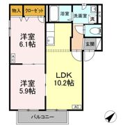 ホワイトオークハイツ Bの間取り画像