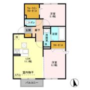 ゼピュロス学園の森 Nの間取り画像