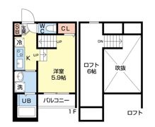 Crestre sur 新水前寺(クレストリー スール)の間取り画像