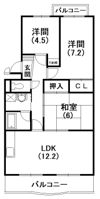 ベルクールの間取り画像