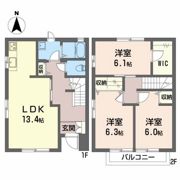 タウンハウス三本柳の間取り画像
