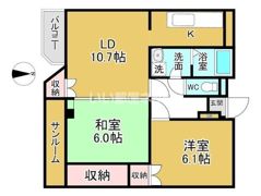ニューハイツ綾の間取り画像