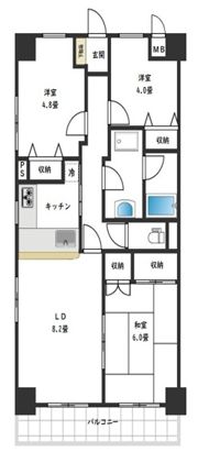 ベルドゥムール越谷茜町の間取り画像