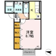 ヴィラージュ輝 Bの間取り画像