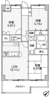 コスモリード本厚木の間取り画像