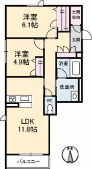 シャーメゾン駒止町の間取り画像